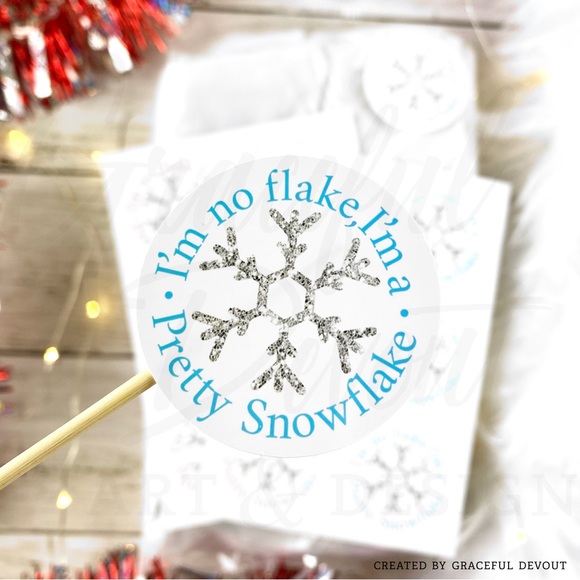❄️ I’m No Flake, I’m a Pretty Snowflake! - 2" (inches) (96ct.)  [GD26-96] - Picture 2 of 5